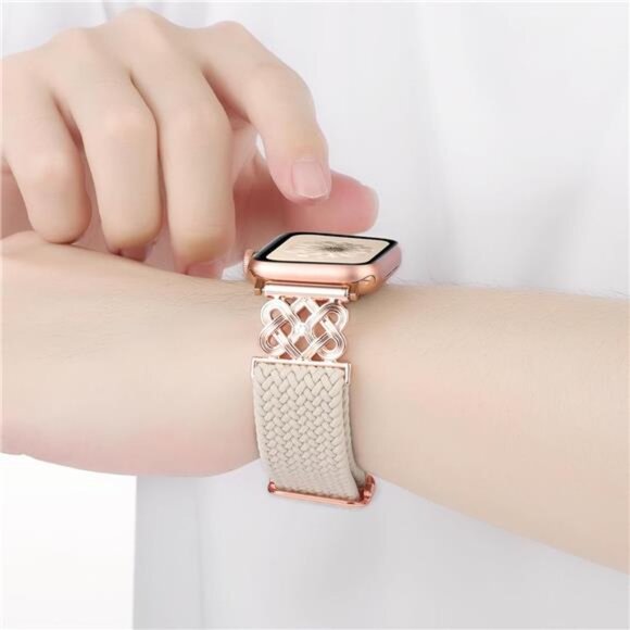 NEW Stretchy Rose Gold Buckle Fashion Apple Watch Band - Picture 2 of 5